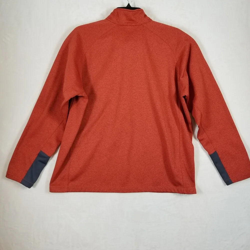 The North Face Mens XXL Quarter Zip Fleece Pullover Rust Orange Heathered Jacket